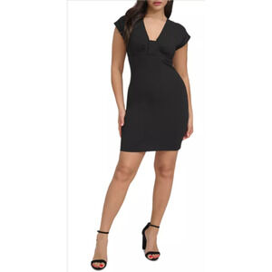 GUESS Siena Women's V-Neck Scuba Crepe Mini Bodycon Dress Size 8 NWT